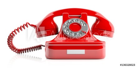 Bild på Red old telephone on white background 3d illustration